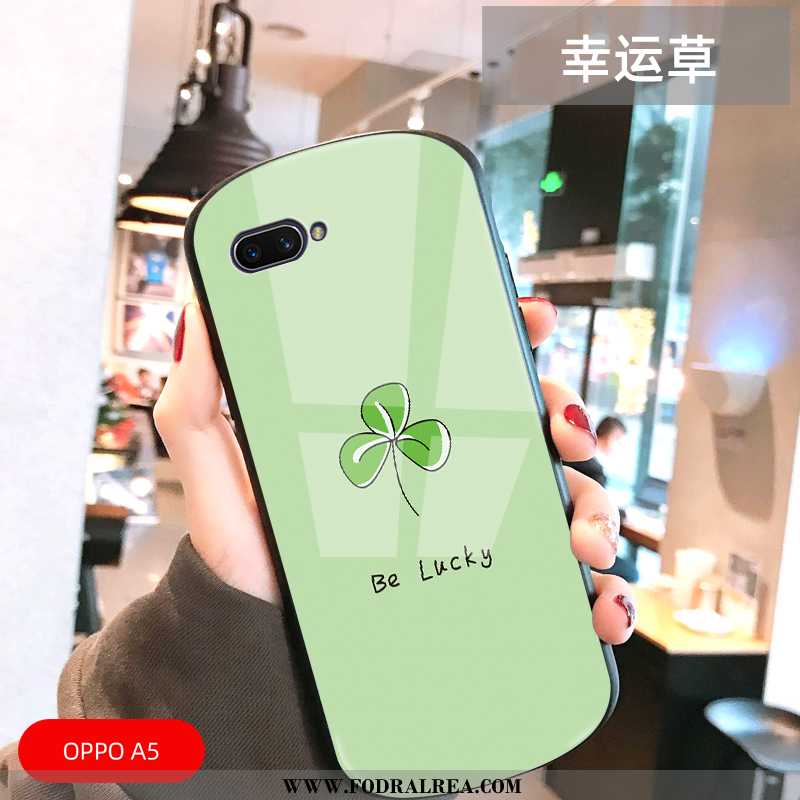 Fodral Oppo A5 Mode Liten Personlighet, Skal Oppo A5 Nubuck Fallskydd Grön