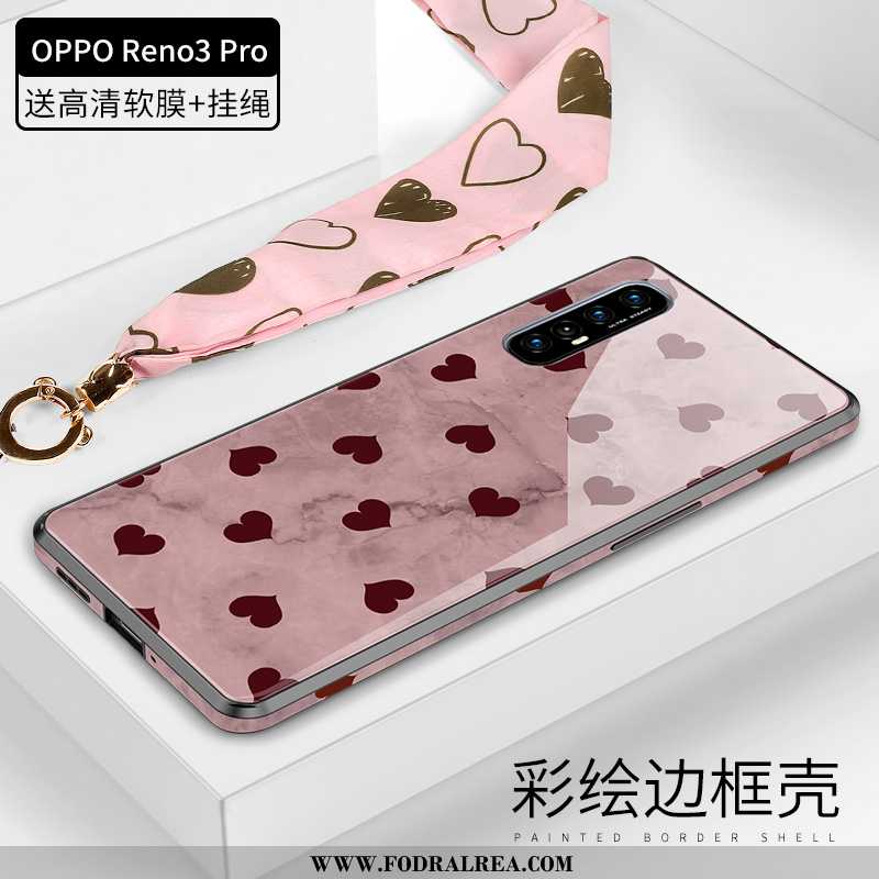 Fodral Oppo Reno 3 Pro Glas Högt Utbud Skal, Skal Oppo Reno 3 Pro Lyxiga Fallskydd Rosa