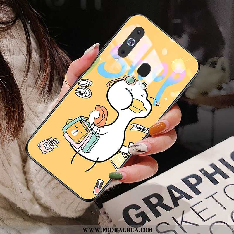 Fodral Samsung Galaxy A8s Glas Skal Ny, Samsung Galaxy A8s Tecknat Net Red Röd
