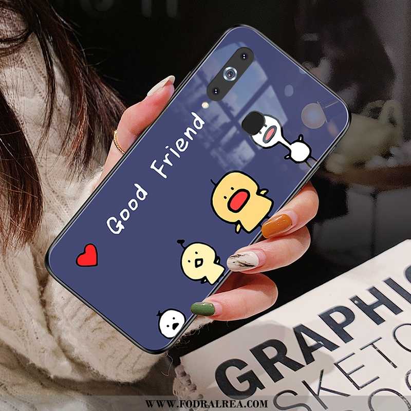 Fodral Samsung Galaxy A8s Glas Skal Ny, Samsung Galaxy A8s Tecknat Net Red Röd