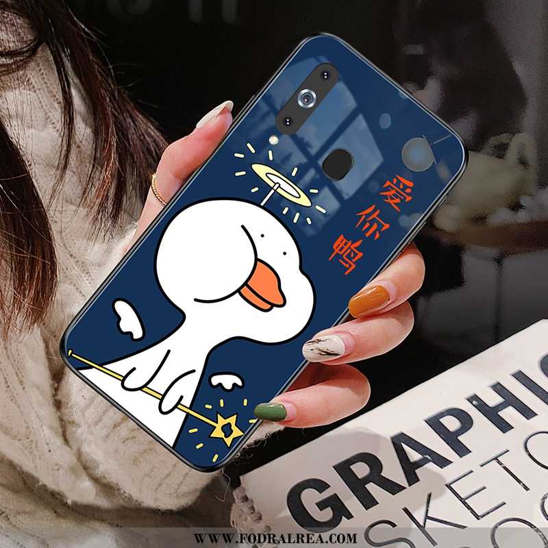 Fodral Samsung Galaxy A8s Glas Skal Ny, Samsung Galaxy A8s Tecknat Net Red Röd