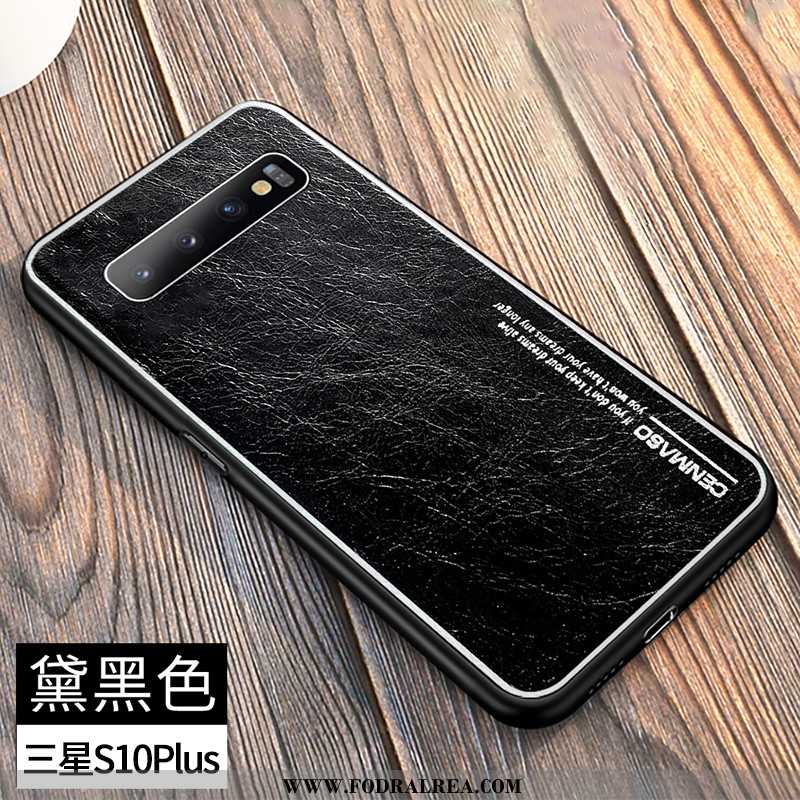Fodral Samsung Galaxy S10+ Läder Skal All Inclusive, Samsung Galaxy S10+ Super Svart Svarta