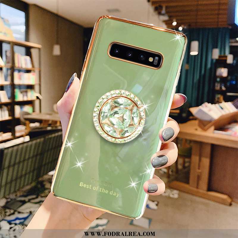 Fodral Samsung Galaxy S10+ Skydd Cow Plating, Skal Samsung Galaxy S10+ Lyxiga Högt Utbud Grön