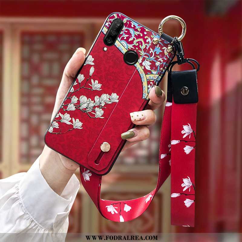 Skal Huawei P30 Lite Skydd Fodral Rosa, Huawei P30 Lite Hängsmycken Silikon Rosa