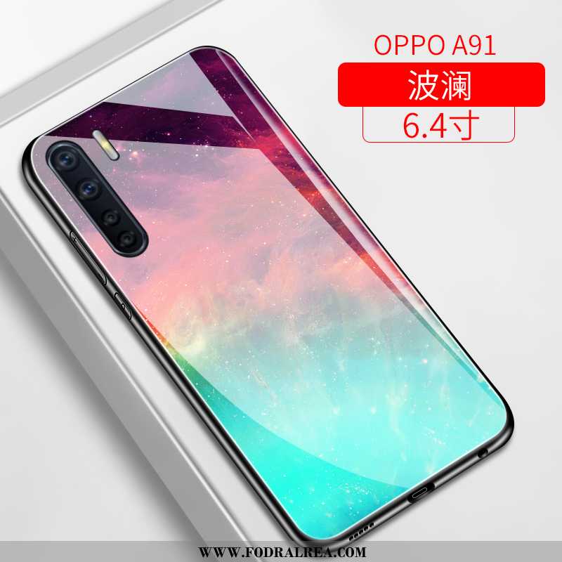 Skal Oppo A91 Glas Kreativa Spegel, Fodral Oppo A91 Personlighet Skydd Lila