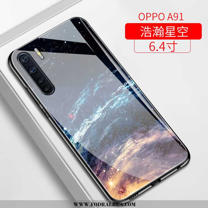 Skal Oppo A91 Glas Kreativa Spegel, Fodral Oppo A91 Personlighet Skydd Lila
