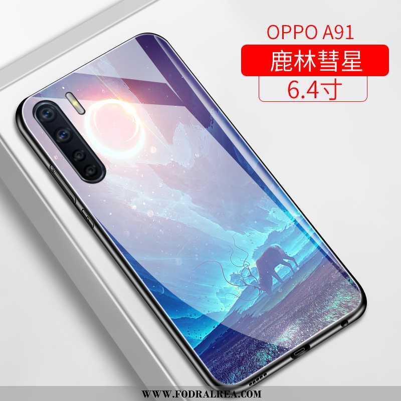 Skal Oppo A91 Glas Kreativa Spegel, Fodral Oppo A91 Personlighet Skydd Lila