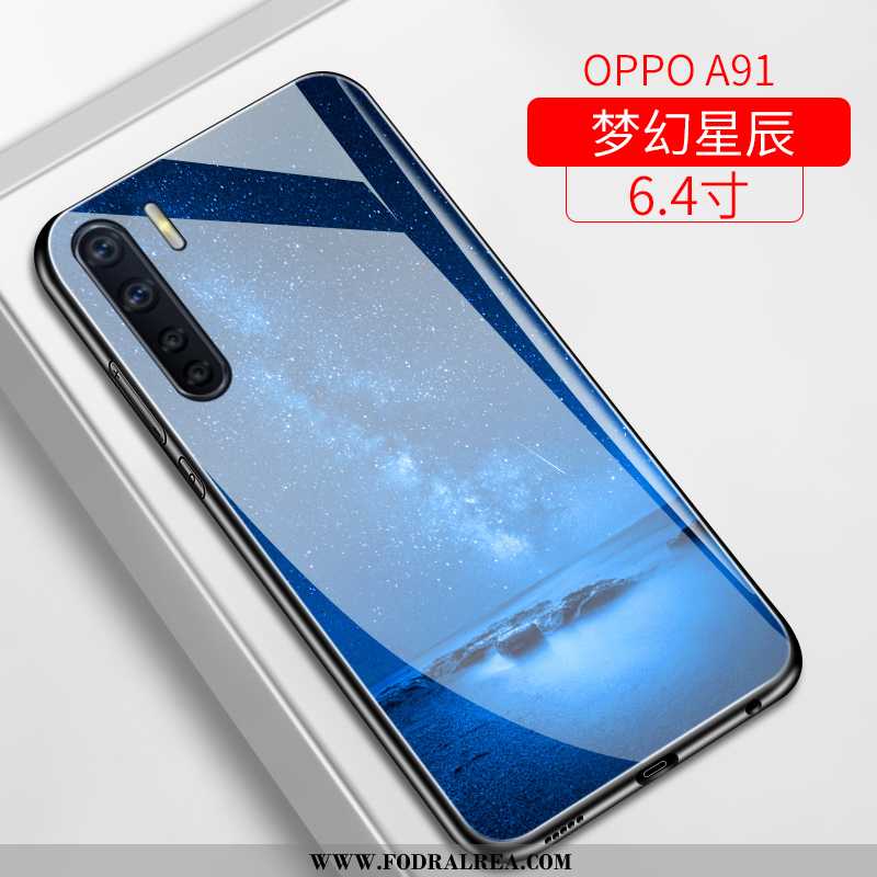 Skal Oppo A91 Glas Kreativa Spegel, Fodral Oppo A91 Personlighet Skydd Lila