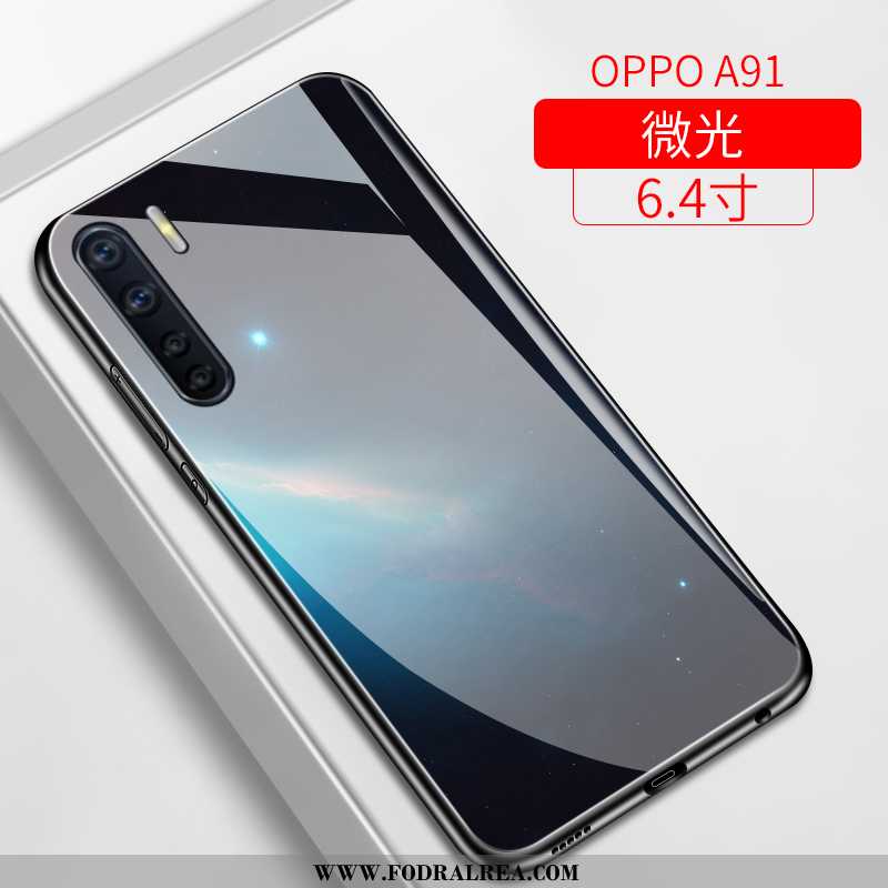 Skal Oppo A91 Glas Kreativa Spegel, Fodral Oppo A91 Personlighet Skydd Lila