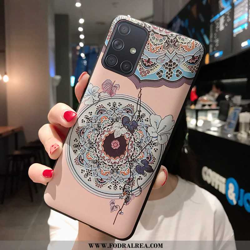 Skal Samsung Galaxy A71 Tecknat Nubuck Par, Fodral Samsung Galaxy A71 Trend Svarta
