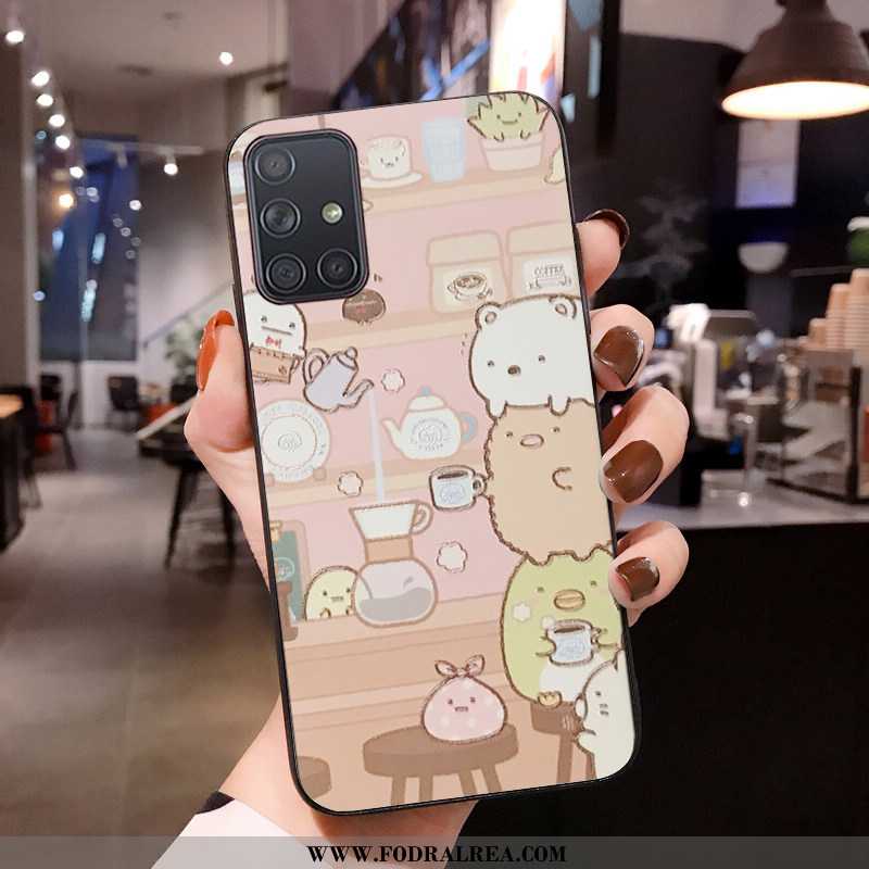 Skal Samsung Galaxy A71 Tecknat Nubuck Par, Fodral Samsung Galaxy A71 Trend Svarta