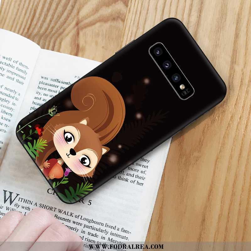 Skal Samsung Galaxy S10 Nubuck Silikon Hemming, Fodral Samsung Galaxy S10 Tecknat Mjuk Mörkblå