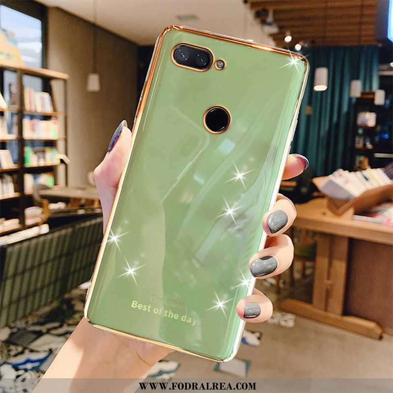 Skal Xiaomi Mi 8 Lite Tunn Mönster Grön, Fodral Xiaomi Mi 8 Lite Mjuk Liten Turkos