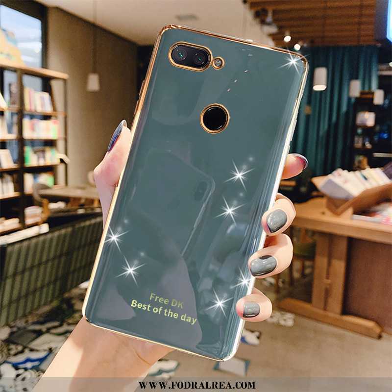 Skal Xiaomi Mi 8 Lite Tunn Mönster Grön, Fodral Xiaomi Mi 8 Lite Mjuk Liten Turkos
