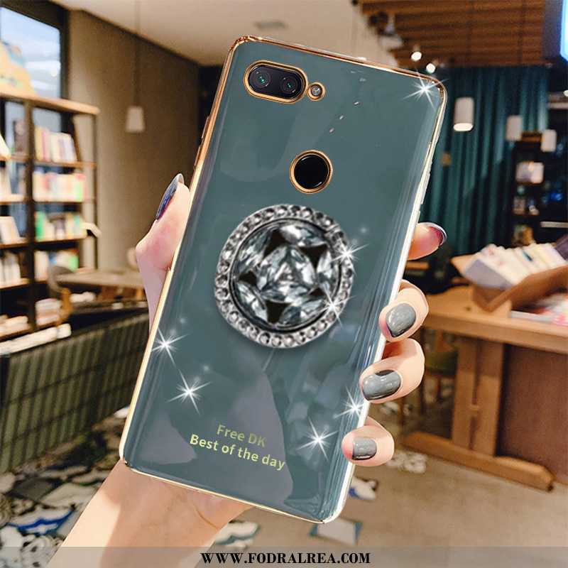 Skal Xiaomi Mi 8 Lite Tunn Mönster Grön, Fodral Xiaomi Mi 8 Lite Mjuk Liten Turkos
