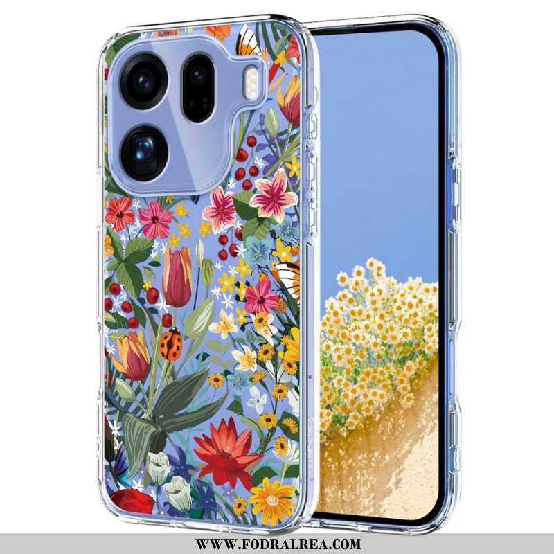 Skal För Oppo Find X9 Pro 5g Fjärilar Och Blommor
