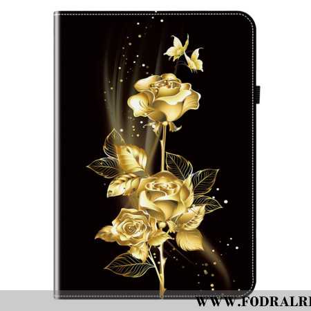 Case Samsung Galaxy Tab S11 Telefonfodral Fjärilar Och Guldrosor