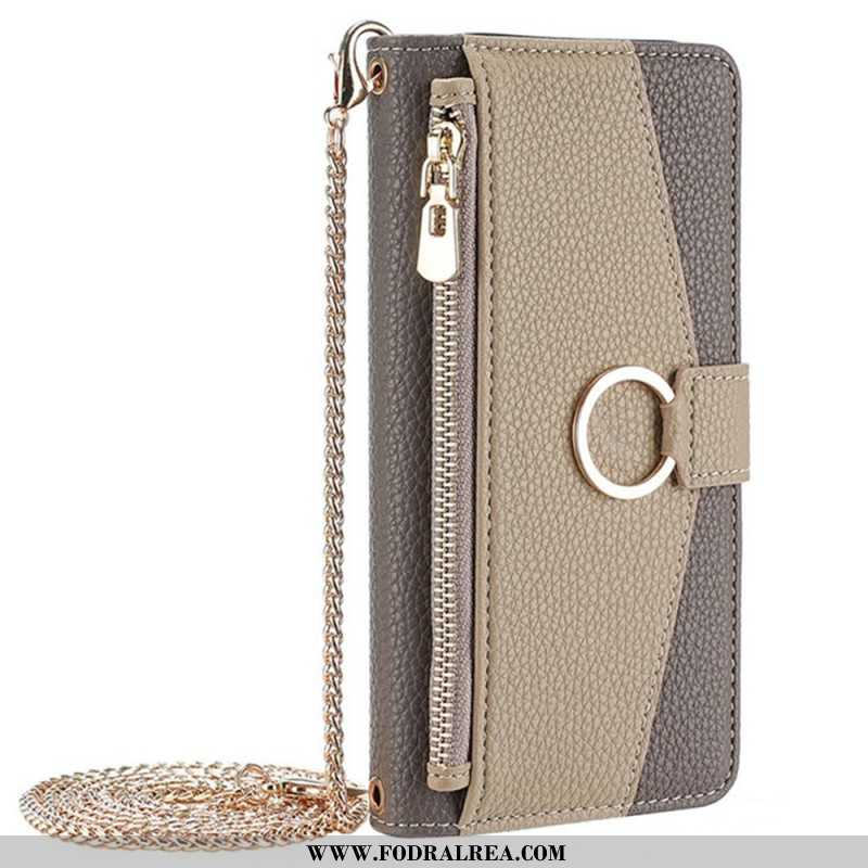 Fodral För Huawei Pura 80 Tvåfärgad Med Spegel Och Kedja