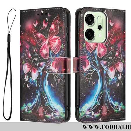 Fodral För Oppo Reno 14 Pro 5g Fjärilsträd