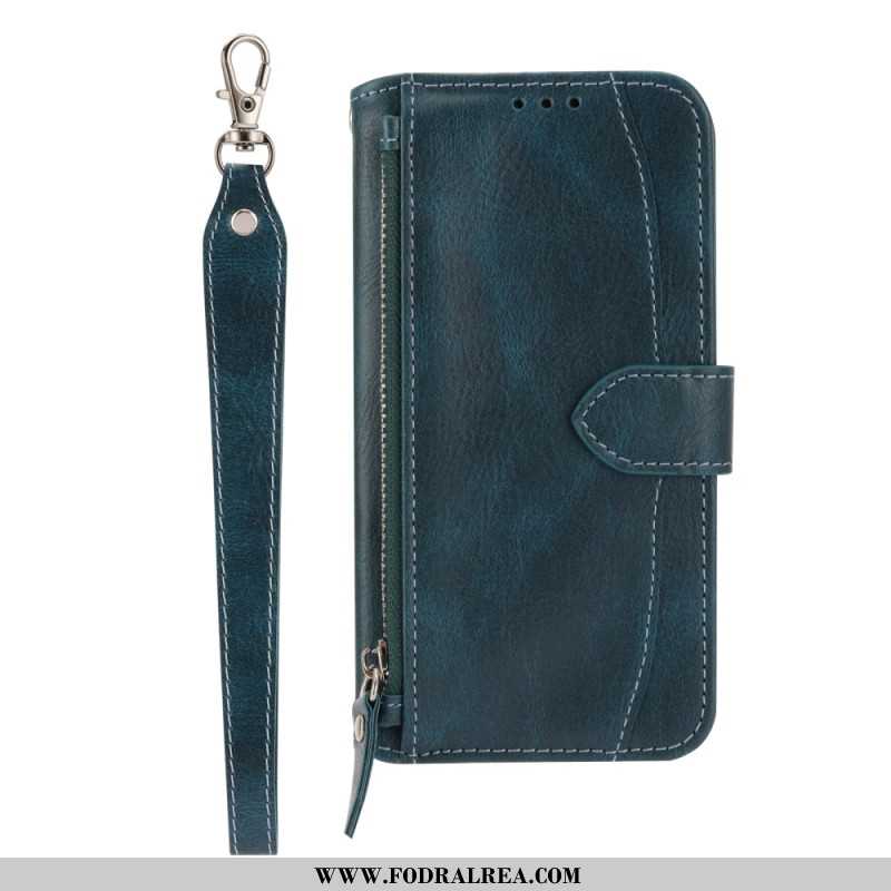 Fodral För Samsung Galaxy S25 5g Edge Vintageplånbok Med Rem Och Axelrem