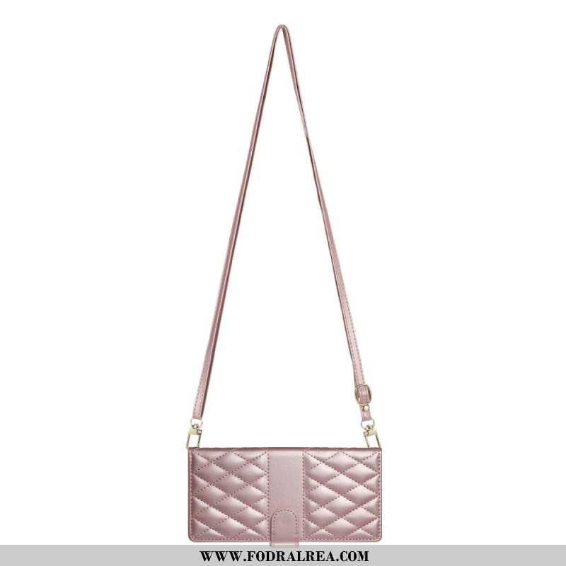 Fodral För Samsung Galaxy S25 Fe Quiltad Plånbok Med Remmar