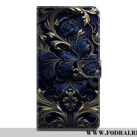 Fodral För Samsung Galaxy S25 Plus 5g Metallisk Blå Blomma