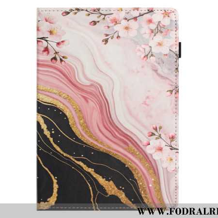 Fodral För Samsung Galaxy Tab S10 Fe Marmorblommönster