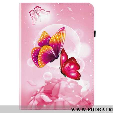 Fodral För Samsung Galaxy Tab S10 Fe Plus Rosa Fjärilar