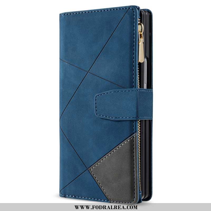 Fodral För Samsung Galaxy Z Fold 7 Tvåfärgad Plånbok