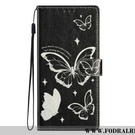 Fodral För Xiaomi 15t Pro Svartvita Fjärilar