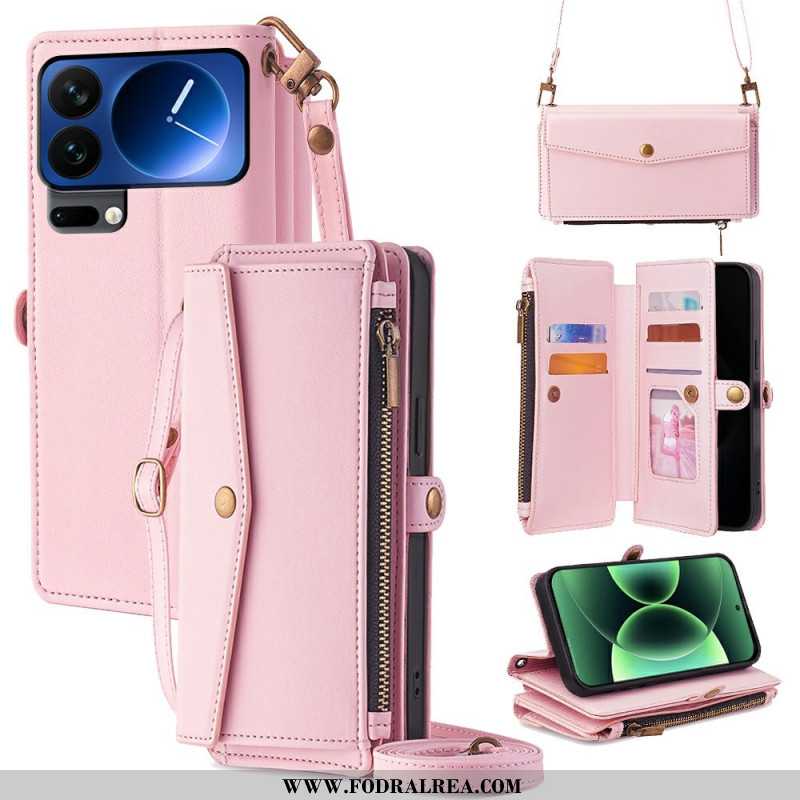 Fodral För Xiaomi 17 Pro Max Plånbok Och Axelrem