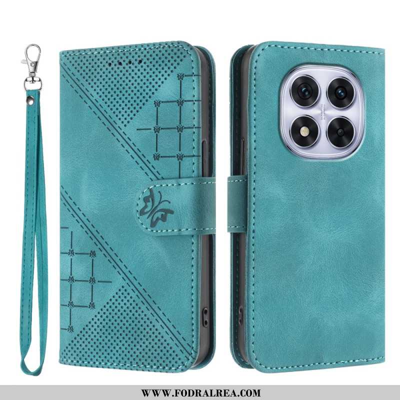 Fodral För Xiaomi Redmi Note 14 Pro 4g Geometriskt Mönster Med Rem