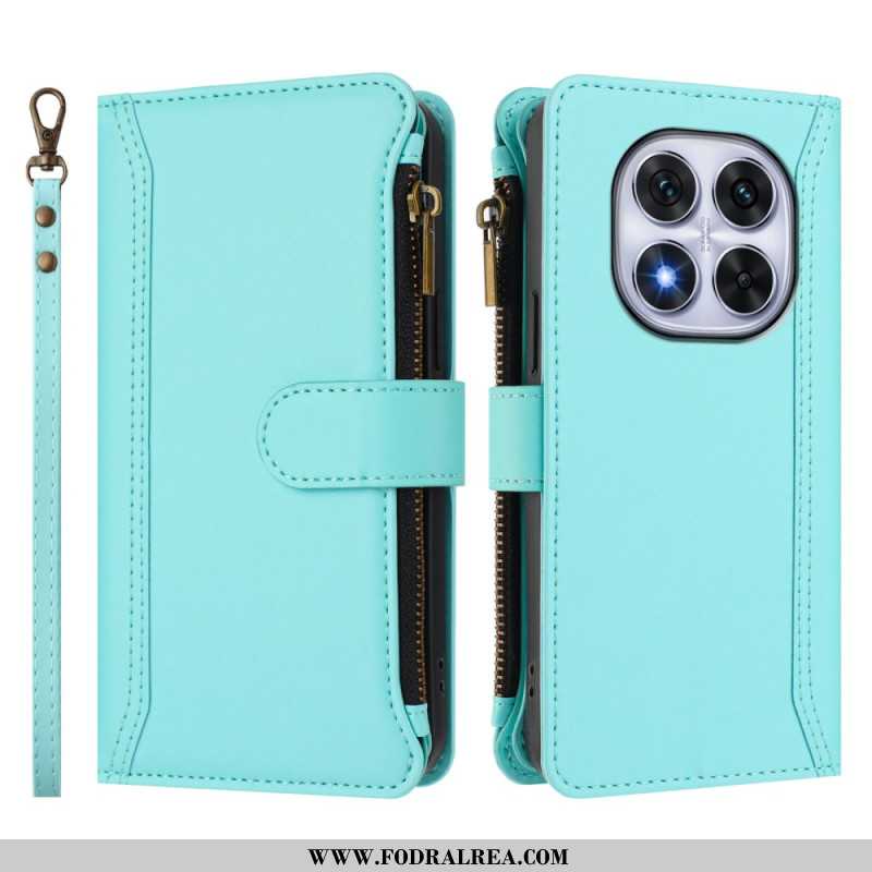 Fodral För Xiaomi Redmi Note 14 Pro 4g Plånbok Med 9 Kortplatser Och Snodd