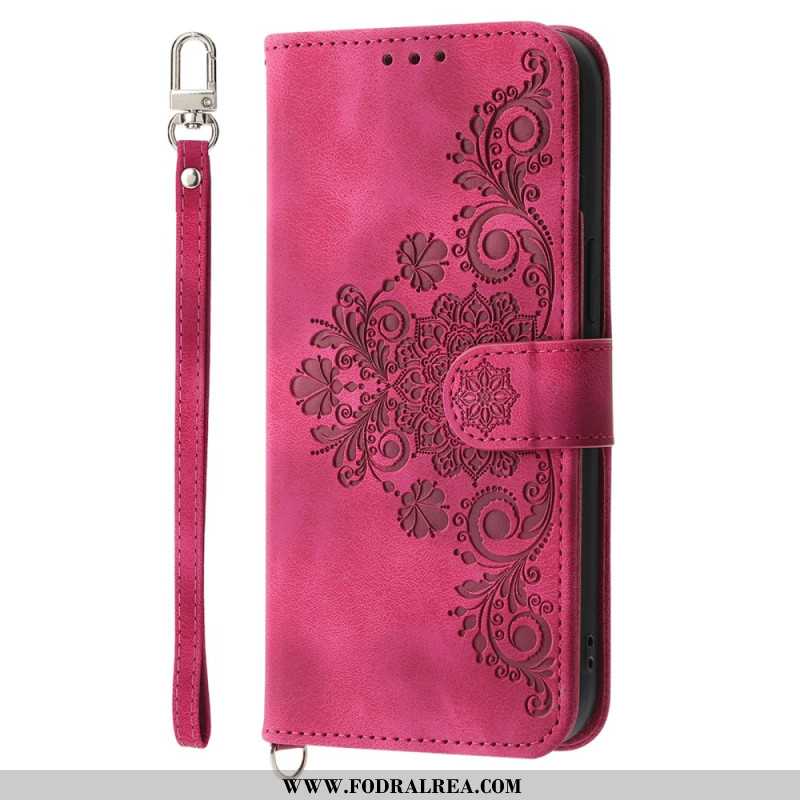 Fodral Oppo Reno 14 5g Blommönster Och Remmar