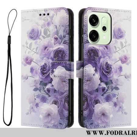 Fodral Oppo Reno 14f 5g Lila Blommor