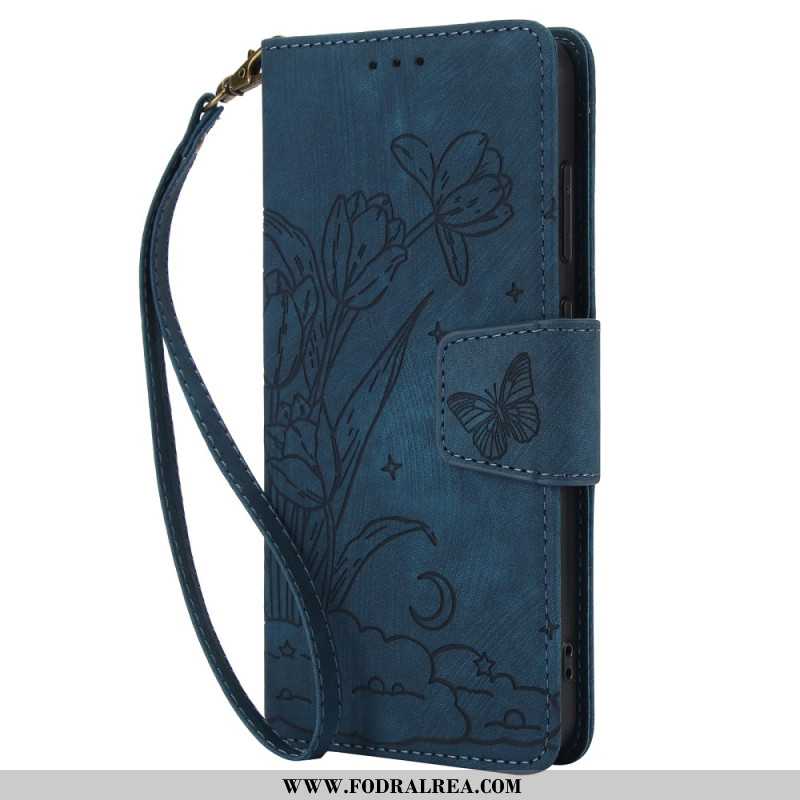 Fodral Samsung Galaxy S25 5g Blommigt Mönster Med Mockaeffekt