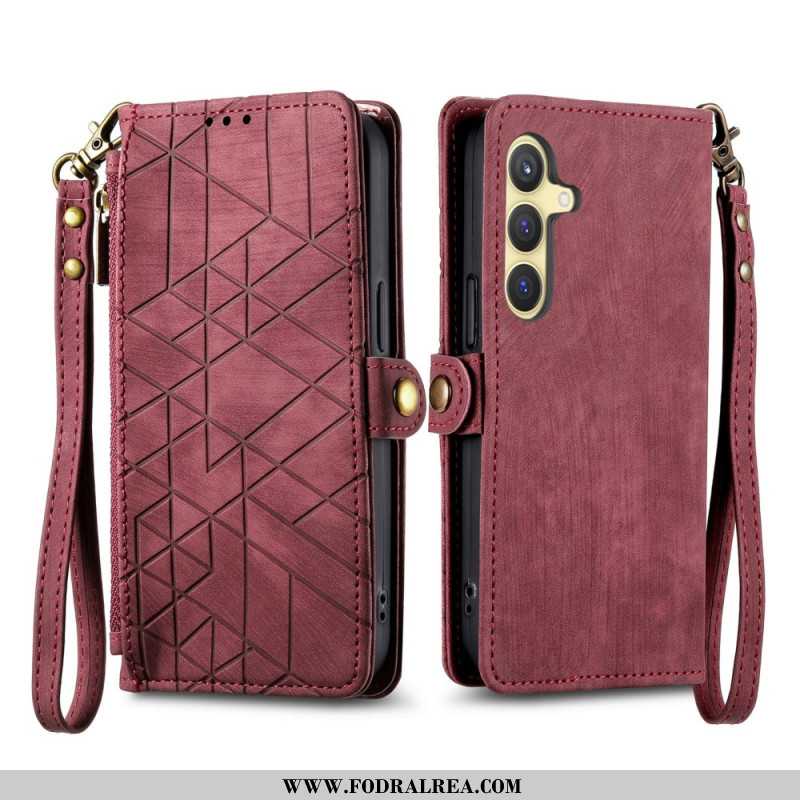 Fodral Samsung Galaxy S25 Plus 5g Geometrisk Linjeplånbok