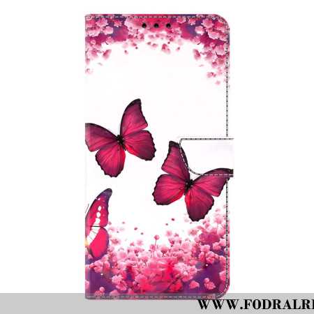 Fodral Samsung Galaxy S26 Plus Röda Fjärilar