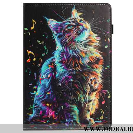 Fodral Samsung Galaxy Tab S10 Fe Musikalisk Katt