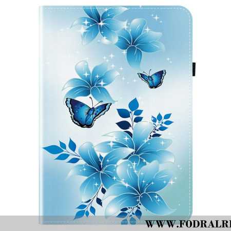 Fodral Samsung Galaxy Tab S10 Fe Plus Blå Fjärilar