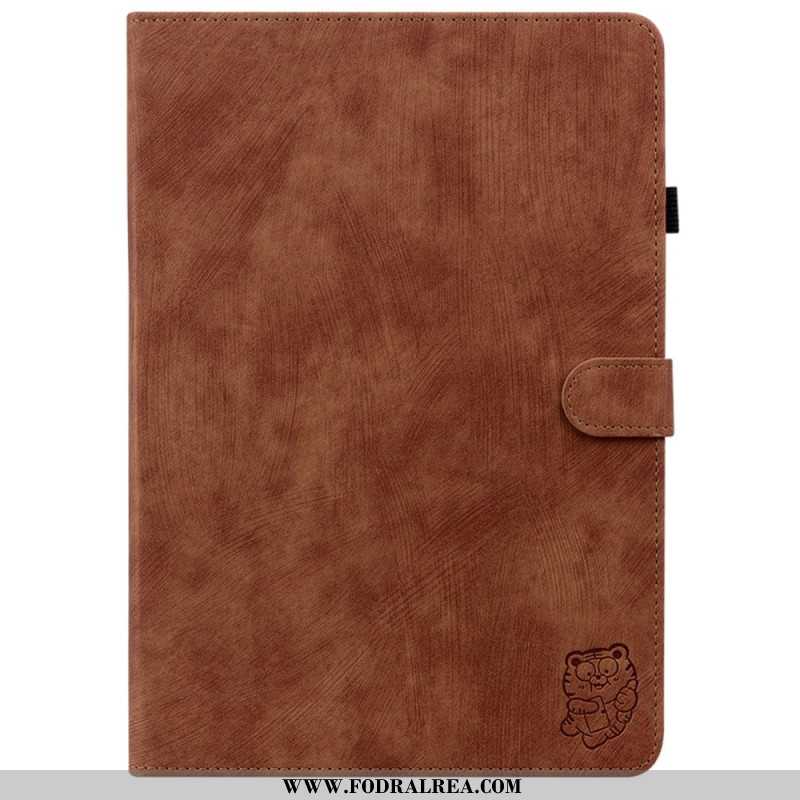 Fodral Samsung Galaxy Tab S10 Plus Liten Tiger Med Mockaeffekt