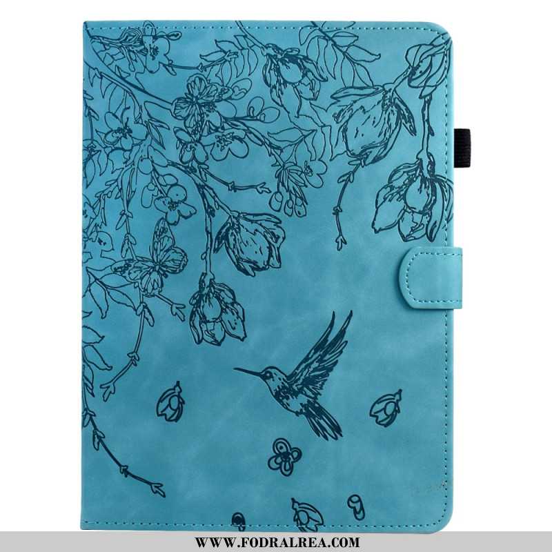 Fodral Samsung Galaxy Tab S11 Växtmönster Med Mockaeffekt