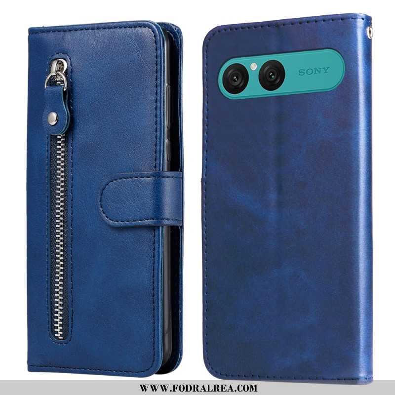 Fodral Sony Xperia 10 Vii Ficka Med Dragkedja