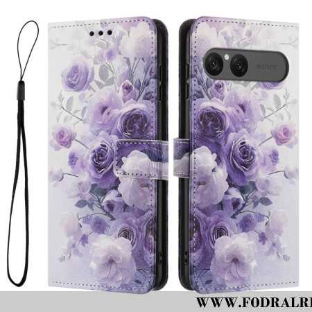 Fodral Sony Xperia 10 Vii Lila Rosor