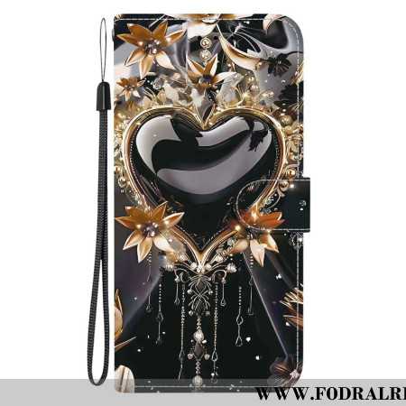 Fodral Xiaomi 15t Svart Och Guldhjärta