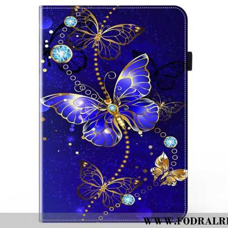 Fodral Xiaomi Pad 7 / 7 Pro Blå Fjärilar Och Diamanter