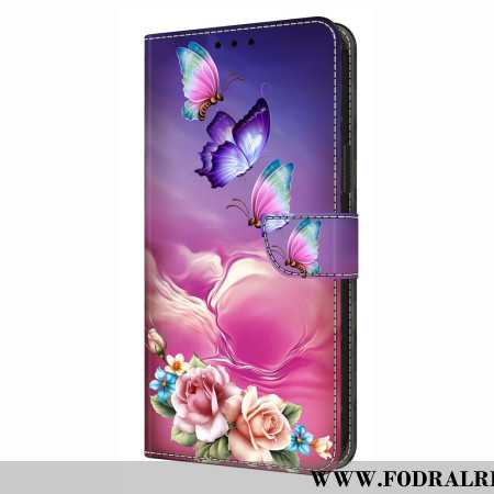 Fodral Xiaomi Redmi Note 14 4g Blommiga Fjärilar
