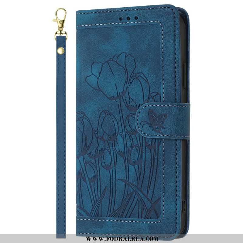 Fodral Xiaomi Redmi Note 14 Pro 4g Blommönster Med Rem