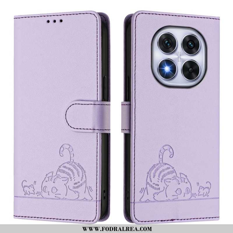 Fodral Xiaomi Redmi Note 14 Pro 5g Rfid-skyddande Kattmotiv