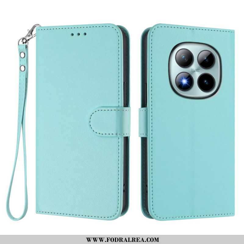 Fodral Xiaomi Redmi Note 15 Pro Plus 5g Enfärgad Lädereffekt Med Rem